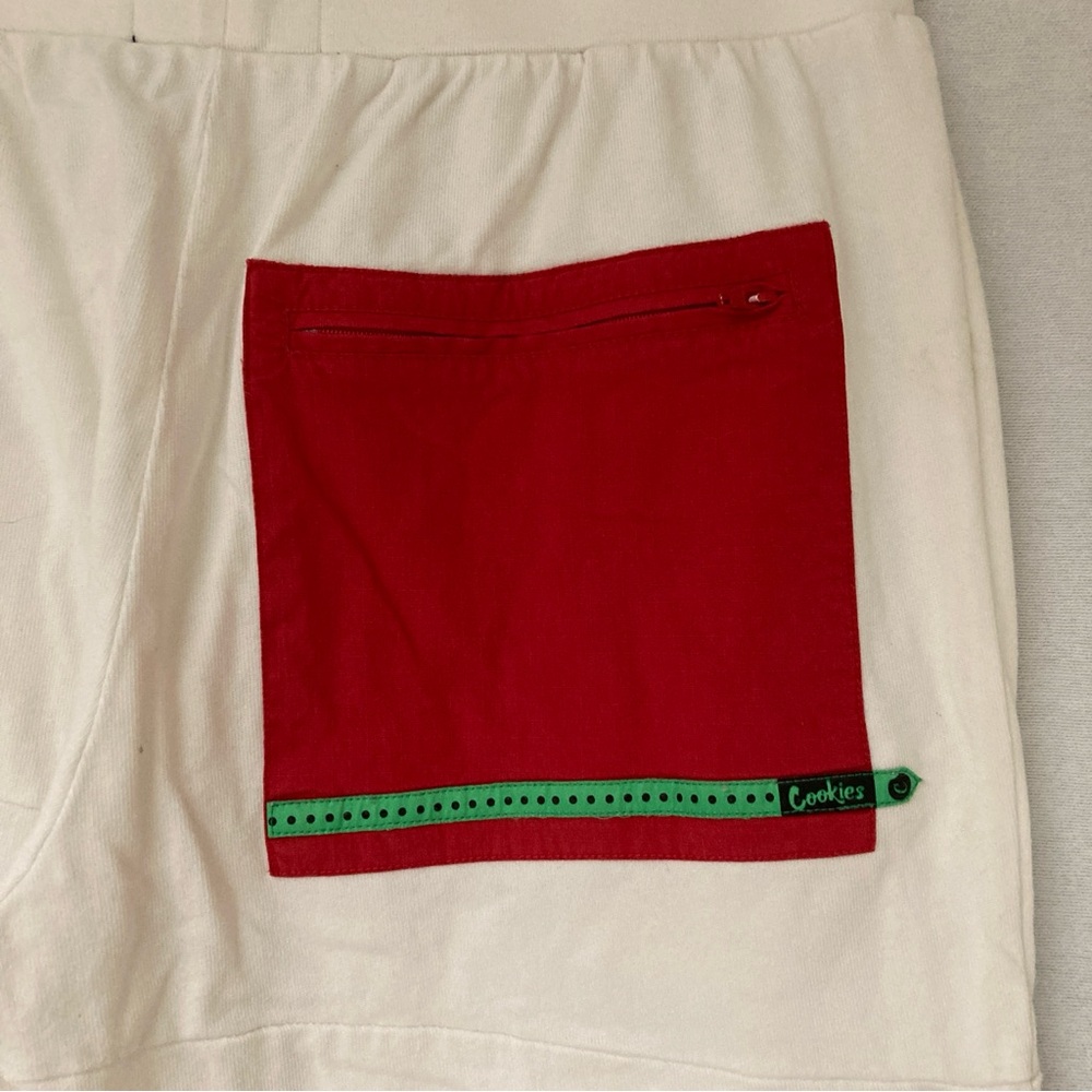 Cookies Men's Sweatpants Cream Cargo Pants Multicolor Pockets Cotton Sz M - Picture 11 of 16